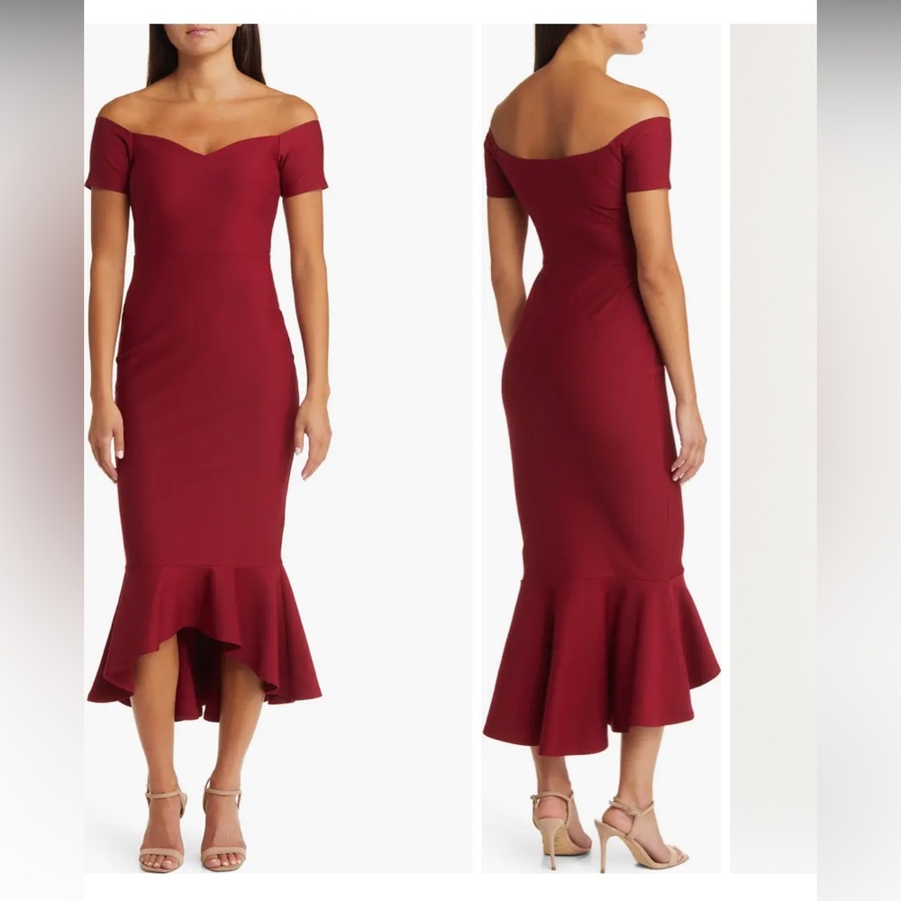 Lulu’s How Much I Care Off the Shoulder Dress Red